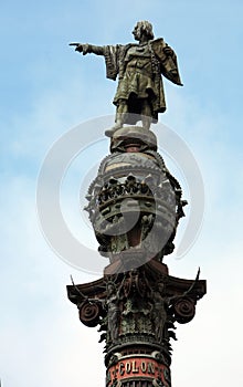 Statue of Christopher Columbus in Barcelona photo