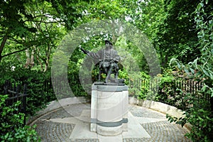 Statue of Christopher Columbus at Belgrave Square, London England UK