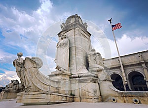 Statue of Christopher Columbus Outside Union Station Washington DC, USA