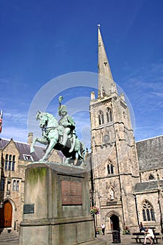 Statue and Church, Durham (England)