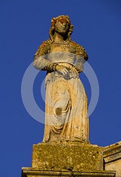 Statue on the Church of Grieved Lady Mary, Locorotondo, Italy