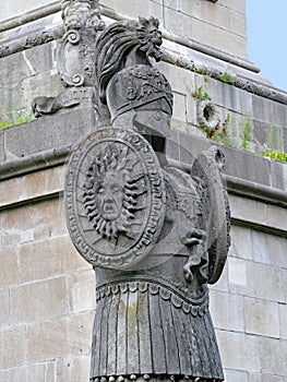 Statue in classical armor of Roman Empire