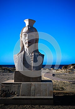 Statue of Cleopatra at the Cleopatra beach near Mersa Matruh in Egypt