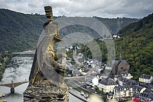 The statue at the Cochem Castle
