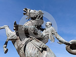 Statue commemorates rodeo in Prescott, Arizona