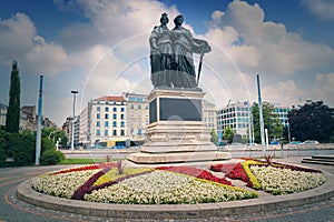 Statue Commemorating the Union of Geneva to Swiss photo