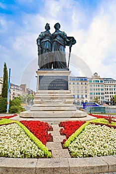 Statue Commemorating the Union of Geneva to Swiss photo