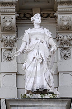 Statue of Commerce, allegorical representation, detail of Town Hall, Graz