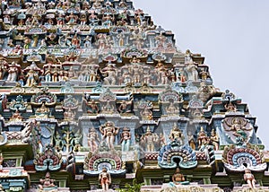 Statue composition on Gopuram.