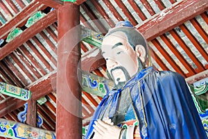 Statue of Confucius at Xuzhou's Confucian Temple at Spring and Autumn Tower Scenic Spot(Chunqiu Building)  in