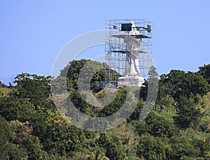 Statue of Cristo de La Habana on the restoration.