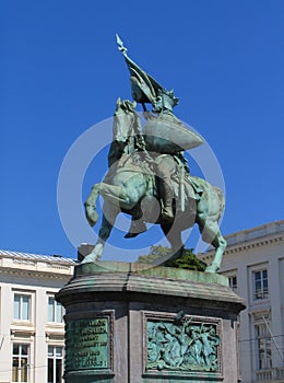 Statue of crusader hero in Brussels