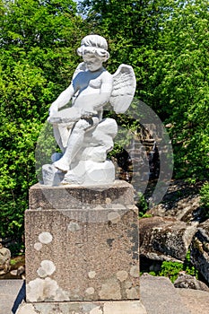 Statue of Cupid in Sofiyivka park in Uman, Ukraine