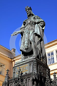 Statue of the Czech King Charles IV. in Prague