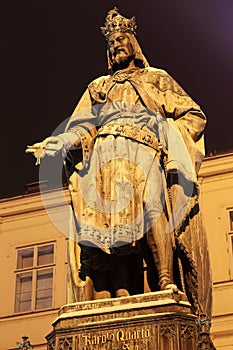 Statue of the Czech King Charles IV. in Prague