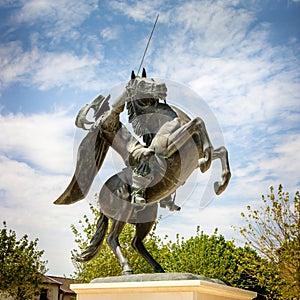 Lupiac, France - Statue of d`Artagnan in his Home Town of Lupiac