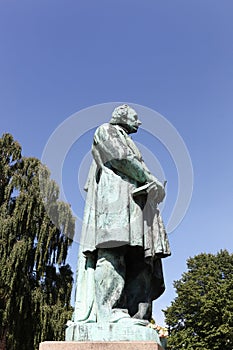 Statue of the Danish autor Hans Christian Andersen in Odense, Denmark