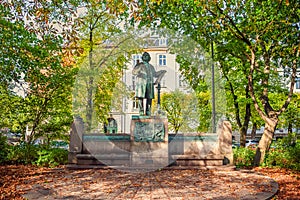 Statue of Danish composer Niels W. Gade located in public park Ã˜stre AnlÃ¦g in Copenhagen, Denmark