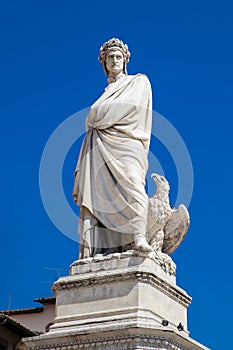 Statue of Dante Alighieri erected in 1865 at Piazza Santa Croce in Florence photo