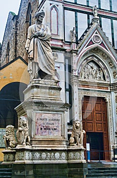 Statue of Dante Alighieri in Florence, Italy