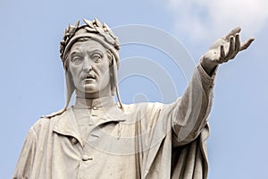 Statue of Dante Alighieri in Naples, Italy