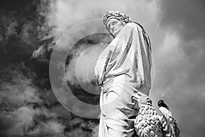 Statue of Dante Alighieri in Florence, Italy photo