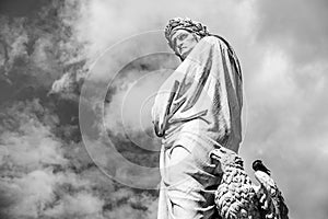 Statue of Dante Alighieri in Florence, Italy photo