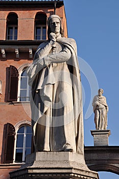 Statue of Dante Alighieri at Piazza dei Signori in Verona Veneto