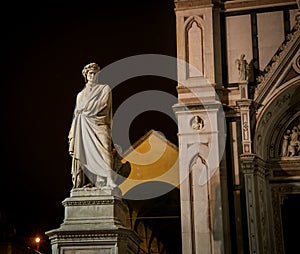 Statue of Dante Allighieri in Florence photo