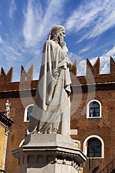 Statue of Dante in Verona - Italy