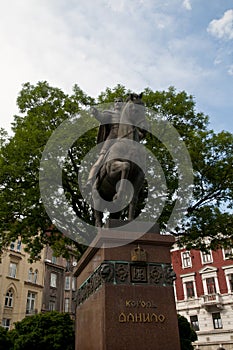 The Statue of Danylo Halytsky in lviv Ukraine