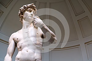 The statue of David sculpted by Michelangelo