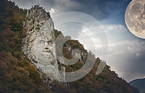 The statue of Decebalus, Orsova, Romania.