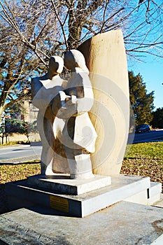 Statue dedicated to the Italian immigrants, Treviso, Italy