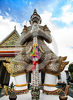 Statue of demon (Giant, Titan) at Wat Arun, Landmark and No. 1 tourist attractions in Thailand.