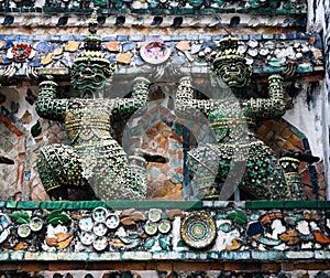 Statue of demon (Giant, Titan) at Wat Arun, Landmark and No. 1 tourist attractions in Thailand.