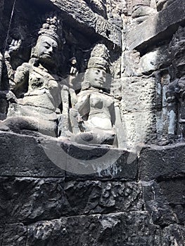 The statue depicts the Hindu god Yama, The Terrace of the Leper King, Cambodia