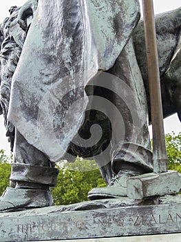 Statue detail of gift from New Zealand to Queen Victoria in Buckingham Palace London