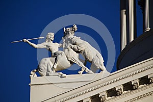 Statue Detail On Top Of California State Capital Building