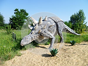 Statue of dinosaur in dinopark
