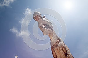 Dinosaur opens its mouth