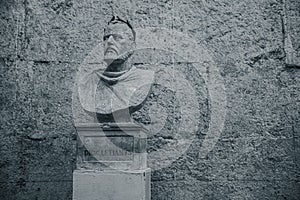 Statue of Diocletian in the palace of the city of Split Croatia