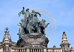 Statue Dionis and Aridna on Dresden Opera Theatre` photo