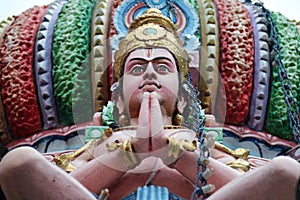 statue of a divinity in an hindu temple (sri veeramakaliamman) - singapore
