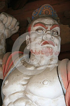 statue of a divinity at the jinci monastery in taiyuan (china)