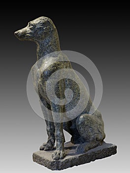 Statue of dog in green marble of Egyptian workmanship photo