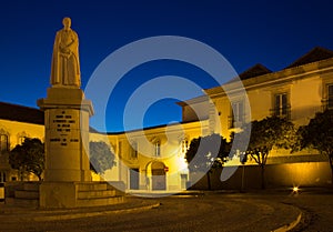 The statue of Dom Francisco Gomes de Avelar in Faro, Portugal