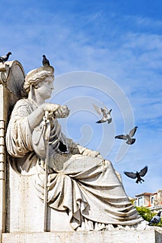 Statue of Dom Pedro IV at Rossio Square, Lisbon, Portugal