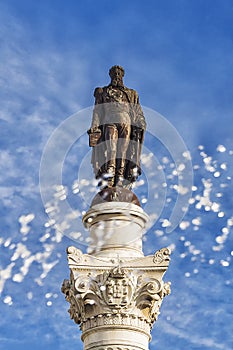 Statue of Dom Pedro IV at Rossio Square.Lisbon, Portugal