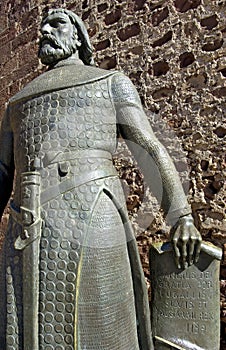 Statue of Dom Sancho I at the castle of Silves Castelo de Silves, Algarve -  Portugal